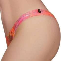 Cleo The Hurricane Reptile Scanty Pants - Orange/Pink