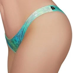 Cleo The Hurricane Reptile Scanty Pants - Green/Turquoise All Pole Wear