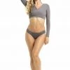 Poledancerka Long-Sleeve Ballerina Top - Grey