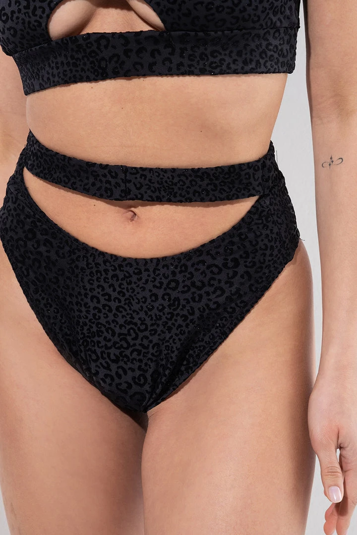 RAD Bahari Leopard Bottoms - Black Glitter Shorts 5 RAD Bahari Leopard Bottoms - Black Glitter Shorts