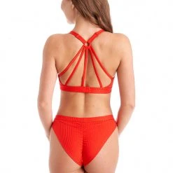 Bandurska Diane Bottoms- Ribbed Red All Pole Wear