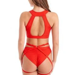 Bandurska New Moon Suspender Accessory - Ribbed Red Accessories 8 Bandurska New Moon Suspender Accessory - Ribbed Red Accessories