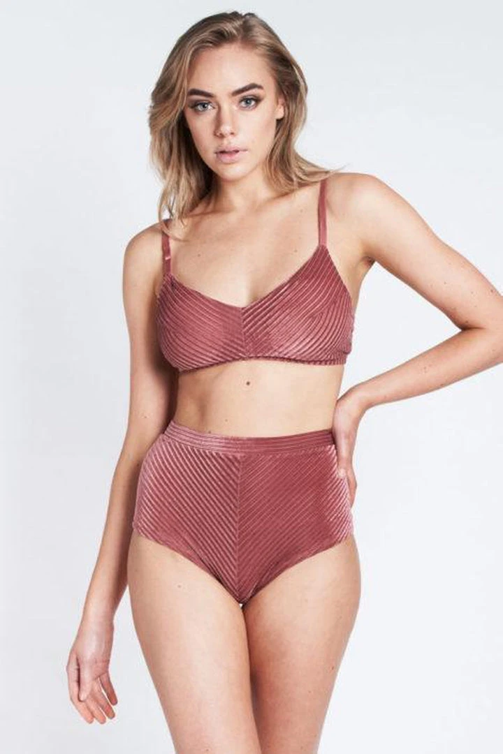 All Pole Wear Lunalae Lana Top - Dusty Rose Velvet 3 All Pole Wear Lunalae Lana Top - Dusty Rose Velvet