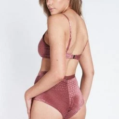 Lunalae Lana High Waist Shorts - Dusty Rose Velvet All Pole Wear 18 Lunalae Lana High Waist Shorts - Dusty Rose Velvet All Pole Wear