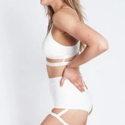 Lunalae Lure You High Waisted Garter Shorts - White All Pole Wear