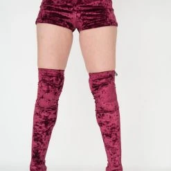 Paradise Chick Animal Leg Warmers (with Kneepads) - Burgundy Velvet Accessories