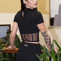 Paradise Chick Sirène Corset Top - Black Tops