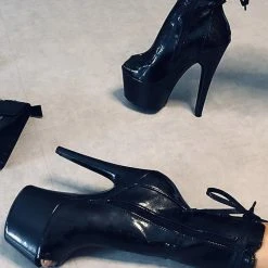 Shoes Hella Heels EmpireKicks Corset 7inch Boots - Black