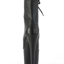 Pleaser USA Flamingo-1020LWR 8inch Real Leather Boots - Matte Black Shoes