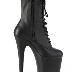 Pleaser USA Flamingo-1020LWR 8inch Real Leather Boots - Matte Black Shoes