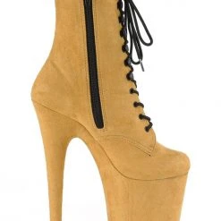 Shoes Pleaser USA Flamingo-1020FS Faux Suede 8inch Pleaser Boots - Mustard
