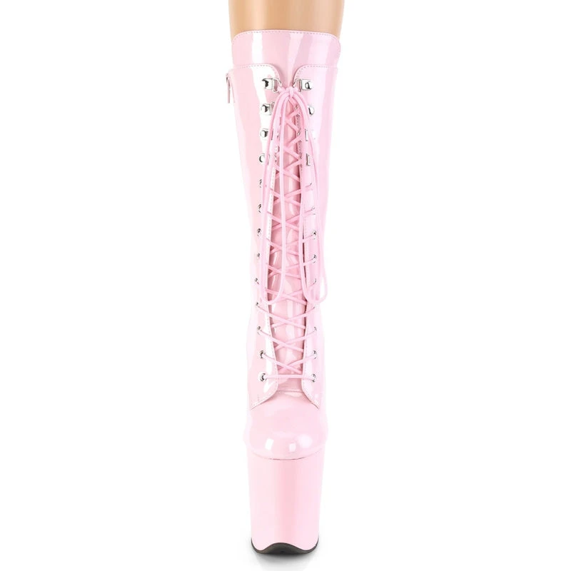 Pleaser USA Flamingo-1050 8inch Pleaser Boots - Patent Baby Pink 5 Pleaser USA Flamingo-1050 8inch Pleaser Boots - Patent Baby Pink