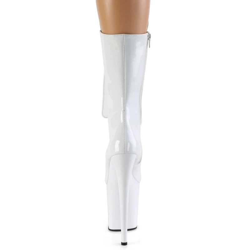 Pleaser USA Flamingo-1050 8inch Pleaser Boots - Patent White 3 Pleaser USA Flamingo-1050 8inch Pleaser Boots - Patent White