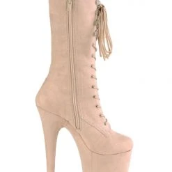 Pleaser USA Flamingo-1050FS Faux Suede 8inch Pleaser Boots - Beige 7 Pleaser USA Flamingo-1050FS Faux Suede 8inch Pleaser Boots - Beige
