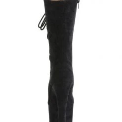 Pleaser USA Flamingo-1050FS Faux Suede 8inch Pleaser Boots - Black 8 Pleaser USA Flamingo-1050FS Faux Suede 8inch Pleaser Boots - Black