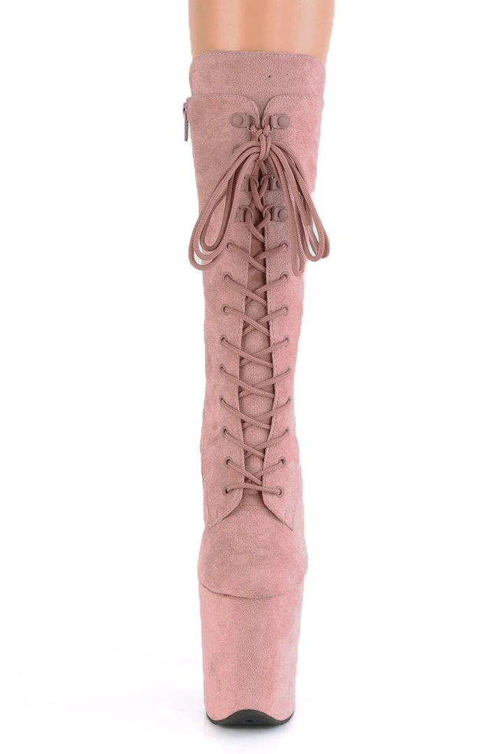 Pleaser USA Flamingo-1050FS Faux Suede 8inch Pleaser Boots - Dusty Blush Shoes 2 Pleaser USA Flamingo-1050FS Faux Suede 8inch Pleaser Boots - Dusty Blush Shoes