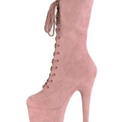 Pleaser USA Flamingo-1050FS Faux Suede 8inch Pleaser Boots - Dusty Blush Shoes 10 Pleaser USA Flamingo-1050FS Faux Suede 8inch Pleaser Boots - Dusty Blush Shoes