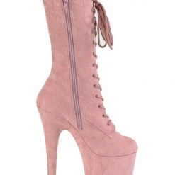 Pleaser USA Flamingo-1050FS Faux Suede 8inch Pleaser Boots - Dusty Blush Shoes 8 Pleaser USA Flamingo-1050FS Faux Suede 8inch Pleaser Boots - Dusty Blush Shoes