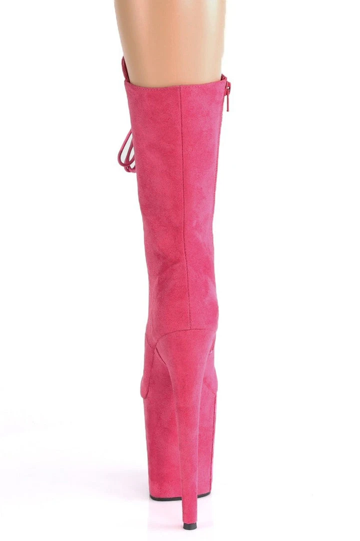 Pleaser USA Flamingo-1050FS Faux Suede 8inch Pleaser Boots - Hot Pink 3 Pleaser USA Flamingo-1050FS Faux Suede 8inch Pleaser Boots - Hot Pink
