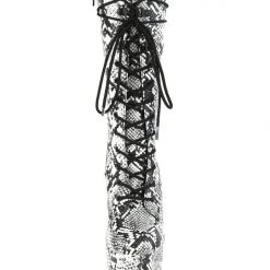 Pleaser USA Flamingo-1050SP 8inch Pleaser Boots - White Snake Shoes