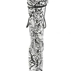 Pleaser USA Flamingo-1050SP 8inch Pleaser Boots - White Snake Shoes