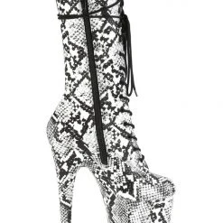 Pleaser USA Flamingo-1050SP 8inch Pleaser Boots - White Snake Shoes