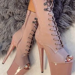 Hella Heels LipKit Open Toe 8inch Boots - Boujee Shoes