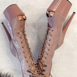 Hella Heels LipKit Open Toe 7inch Boots - Boujee