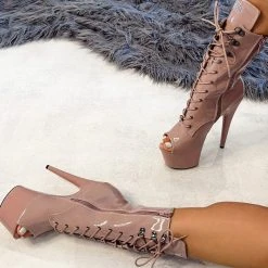 Hella Heels LipKit Open Toe 7inch Boots - Boujee