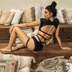 Paradise Chick Frankie Garter Shorts - Black