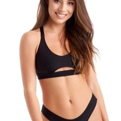 Back In Stock Bandurska Giselle Bottoms - Ribbed Black