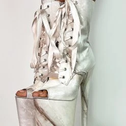 Hella Heels Renaissance Open Toe 8inch Boots - Hope 6 Hella Heels Renaissance Open Toe 8inch Boots - Hope