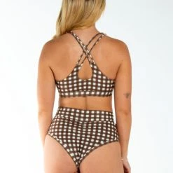 AMBR Designs Eco Crop Top - Gingham New In