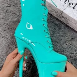 Hella Heels LipKit 7inch Boots - Minted Shoes