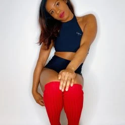 Pole Junkie Knee High Stirrup Legwarmers - Red 7 Pole Junkie Knee High Stirrup Legwarmers - Red