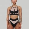 Creatures Of XIX I S I S High Waisted Bottoms - Black With Sand Mesh