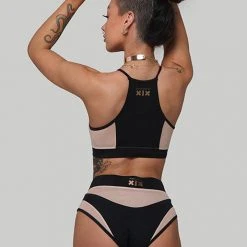 Creatures Of XIX I S I S High Waisted Bottoms - Black With Sand Mesh
