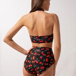 Shark Polewear Double-sided High Waisted Shorts - Cherry/Black All Pole Wear