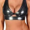All Pole Wear Cleo The Hurricane Twist Sports Bra - Metallic Chrome