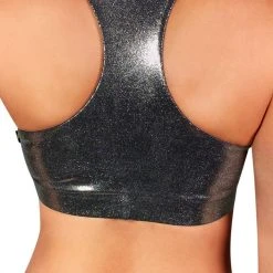 All Pole Wear Cleo The Hurricane Twist Sports Bra - Metallic Chrome