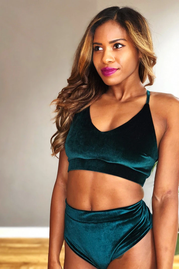 REV ACTIV Gap Top - Dark Green Velvet 3 REV ACTIV Gap Top - Dark Green Velvet