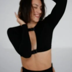 All Pole Wear Exo Wear Long Sleeve Buckle Front Top - Black 13 All Pole Wear Exo Wear Long Sleeve Buckle Front Top - Black