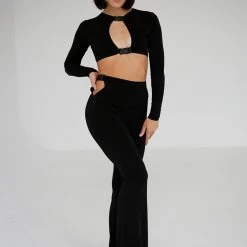 Exo Wear Cut Out Buckle Pants - Black