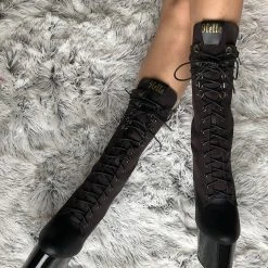 Hella Heels Blaq Kicks Boots - 8inch