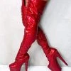 New In Hella Heels The Glitterati Thigh High 8inch Boots - Kansass