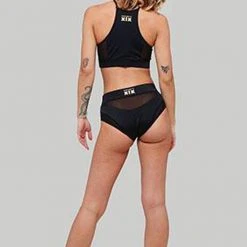 All Pole Wear Creatures Of XIX I S I S Halter Top - Black With Black Mesh