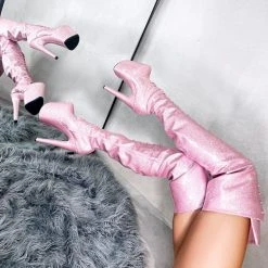 Hella Heels The Glitterati Thigh High 8inch Boots - Sugarbaby 10 Hella Heels The Glitterati Thigh High 8inch Boots - Sugarbaby