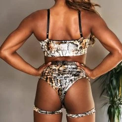 All Pole Wear REV ACTIV Bomb Garter Shorts - Snake Velvet