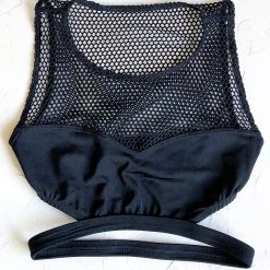 Exo Wear Back Strap Top - Black Fishnet All Pole Wear