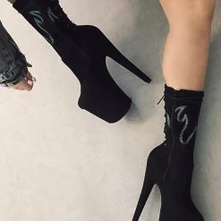 Hella Heels HellGirl 8inch Boots - Black/Mint Shoes